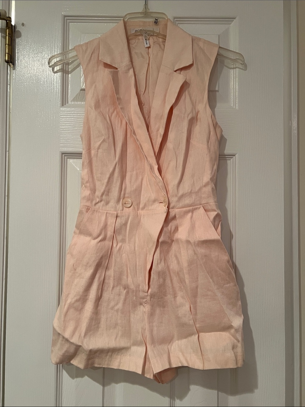 BCBGeneration Sleeveless Blazer Romper in Pale Pink